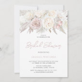 Dusty Rose & Elfenbeinweißes Brautparty Einladung (Vorderseite)