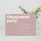 Dusty Rose Engagement Party Einladung (Stehend Vorderseite)
