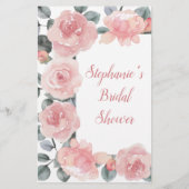 Dusty Rose Eucalyptus Brautparty Bingo Game (Rückseite)