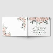 Dusty Rose Eucalyptus Elegante Script Wedding Gästebuch (Voll)