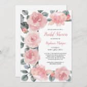 Dusty Rose Eucalyptus Elegantes Brautparty Einladung (Vorne/Hinten)