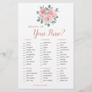 Dusty Rose Eucalyptus Purse Brautparty Game