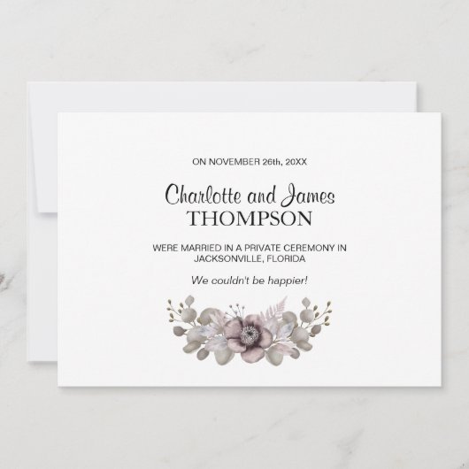 Dusty Rose Eukalyptus Blätter Hochzeitsankündigung (Vorderseite)