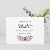 Dusty Rose Eukalyptus Blätter Hochzeitsankündigung (Stehend Vorderseite)