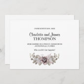 Dusty Rose Eukalyptus Blätter Hochzeitsankündigung (Vorne/Hinten)