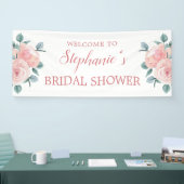 Dusty Rose Eukalyptus Floral Brautparty Banner (Messe)