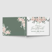 Dusty Rose Eukalyptus Floral Script Wedding Gästebuch (Voll)
