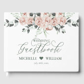 Dusty Rose Eukalyptus Floral Script Wedding Gästebuch (Vorderseite)