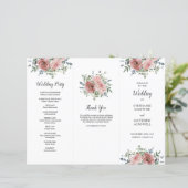 Dusty Rose Eukalyptus Order of Service (Stehend Vorderseite)