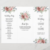 Dusty Rose Eukalyptus Order of Service (Vorderseite)