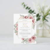 Dusty Rose Feier der lebenslangen Beerdigung Einla Ankündigungspostkarte (Stehend Vorderseite)