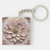 Dusty Rose Floral - Akryllischer Schlüsselanhänger (Rückseite)