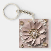 Dusty Rose Floral - Akryllischer Schlüsselanhänger (Vorderseite)