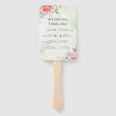 Dusty Rose Floral Boho Hochzeitsprogramm Hand Fan Fächer (Rückseite)