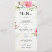 Dusty Rose Floral Boho Wedding Menu Card Menükarte (Vorderseite)