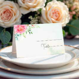 Dusty Rose Floral Boho Wedding Platzkarte