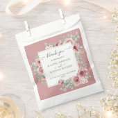 Dusty Rose Floral Botanische Hochzeit Vielen Dank Geschenktütchen (Ausgeschnitten)