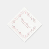 Dusty Rose Floral Brautparty Napkins Serviette (Ecke)