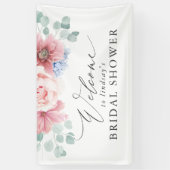 Dusty Rose Floral Brautparty Willkommen Banner (Vertikal)