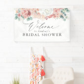 Dusty Rose Floral Bridal / Baby Dusche Willkommens Banner (Insitu)