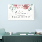 Dusty Rose Floral Bridal / Babydusche Willkommen Banner (Messeveranstaltung)