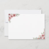 Dusty Rose Floral Chic Script Herzlich Willkommen  RSVP Karte (Rückseite)