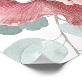 Dusty Rose Floral Elegante Grüne Hochzeit Willkomm Poster (Ecke)