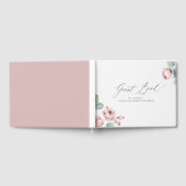 Dusty Rose Floral Elegante Hochzeit Gästebuch (Voll)