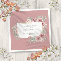 Dusty Rose Floral Elegantes Gold Geometrisch