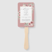 Dusty Rose Floral Elegantes Hochzeitsprogramm Fächer (Vorderseite)