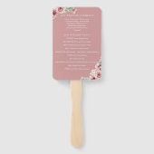 Dusty Rose Floral Elegantes Hochzeitsprogramm Fächer (Rückseite)