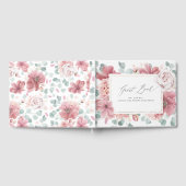 Dusty Rose Floral Elegantes Wedding Gästebuch (Voll)