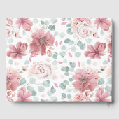 Dusty Rose Floral Elegantes Wedding Gästebuch (Rückseite)