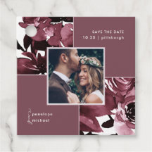 Dusty Rose Floral Foto Save the Date