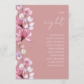 Dusty Rose Floral Foto Tischnummer Sitzordnung (Rückseite)