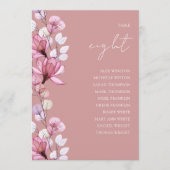 Dusty Rose Floral Foto Tischnummer Sitzordnung (Vorderseite)