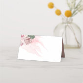 Dusty Rose Floral Gold Glitzer Wedding Platzkarte (Rückseite)