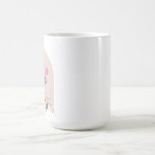 Dusty Rose floral "hello vier oh" Retro Kaffeetasse (Mittel)