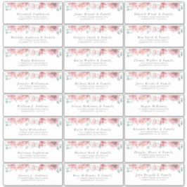 Dusty Rose Floral Individual Guest Address Labels