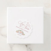 Dusty Rose Floral Liebe & Danke Brautparty Geschenkanhänger (Beispiel)