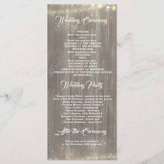 Dusty Rose Floral Mason Jar Rustic Wedding Program Programm (Rückseite)