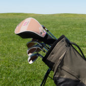 Dusty Rose floral mit Monogramm Golf Headcover (In SItu)