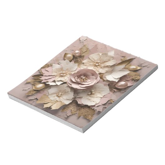 Dusty Rose Floral - Notepad Notizblock (Rotiert)