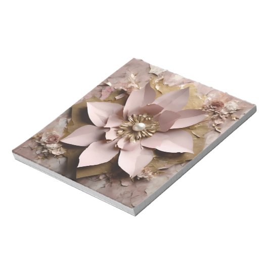 Dusty Rose Floral - Notepad Notizblock (Rotiert)