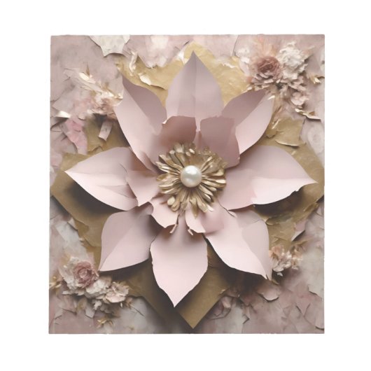 Dusty Rose Floral - Notepad Notizblock (Vorderseite)