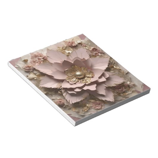 Dusty Rose Floral - Notepad Notizblock (angewinkelt)