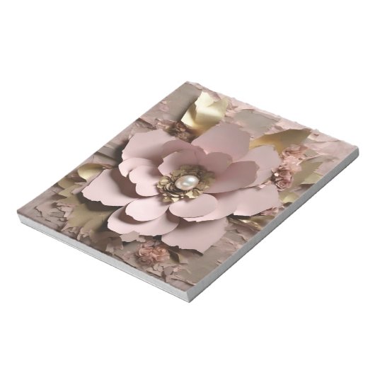 Dusty Rose Floral - Notepad Notizblock (Rotiert)