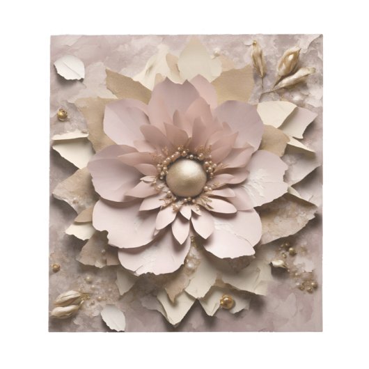 Dusty Rose Floral - Notepad Notizblock (Vorderseite)