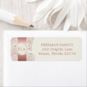 Dusty Rose Floral Orchid Monogram Wedding Address (Insitu)