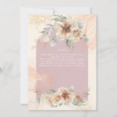Dusty Rose Floral Pampas Grass Boho BRAUTPARTY (Rückseite)